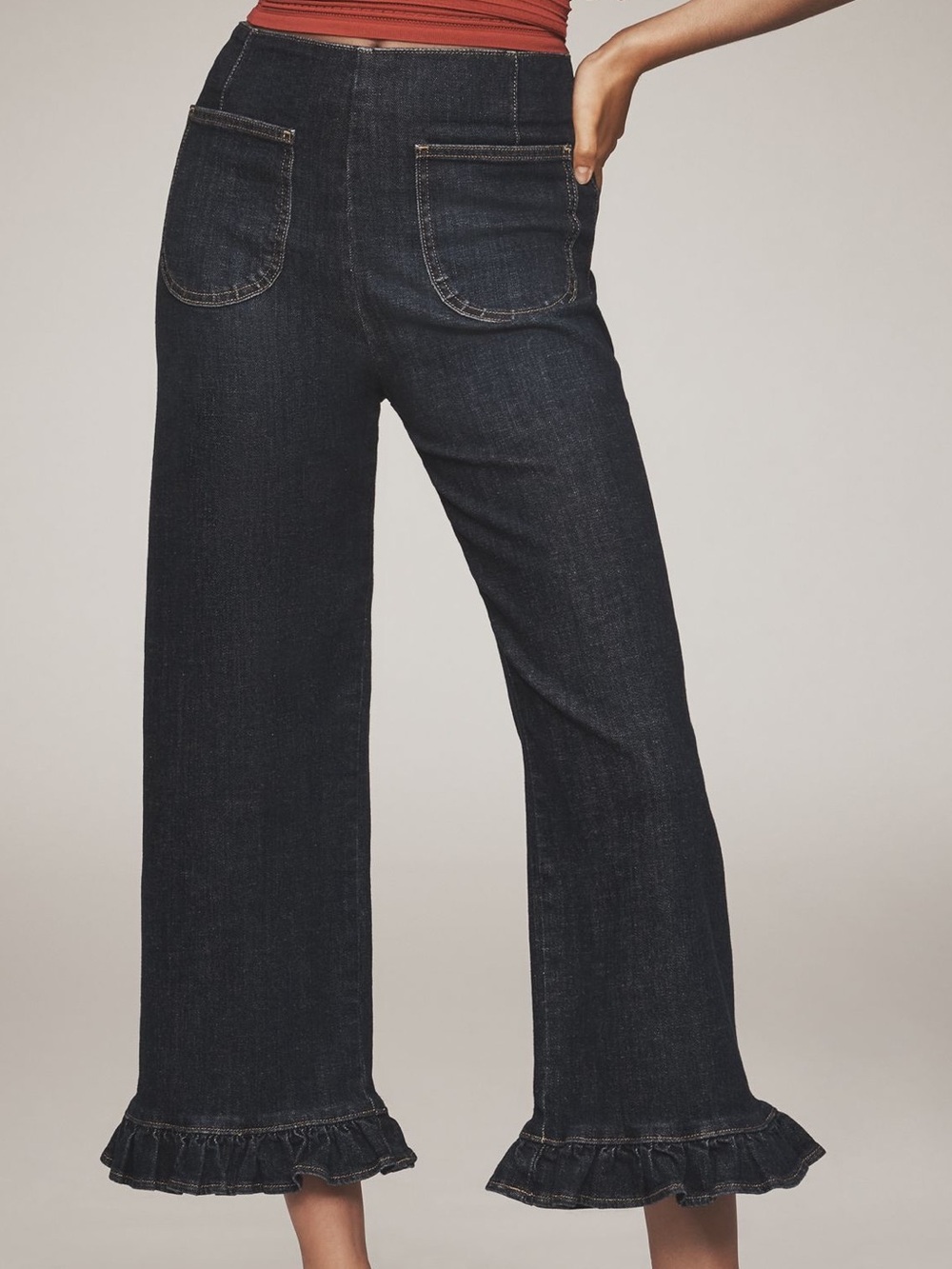 Collette ruffle-hem jeans by Maeve 29T